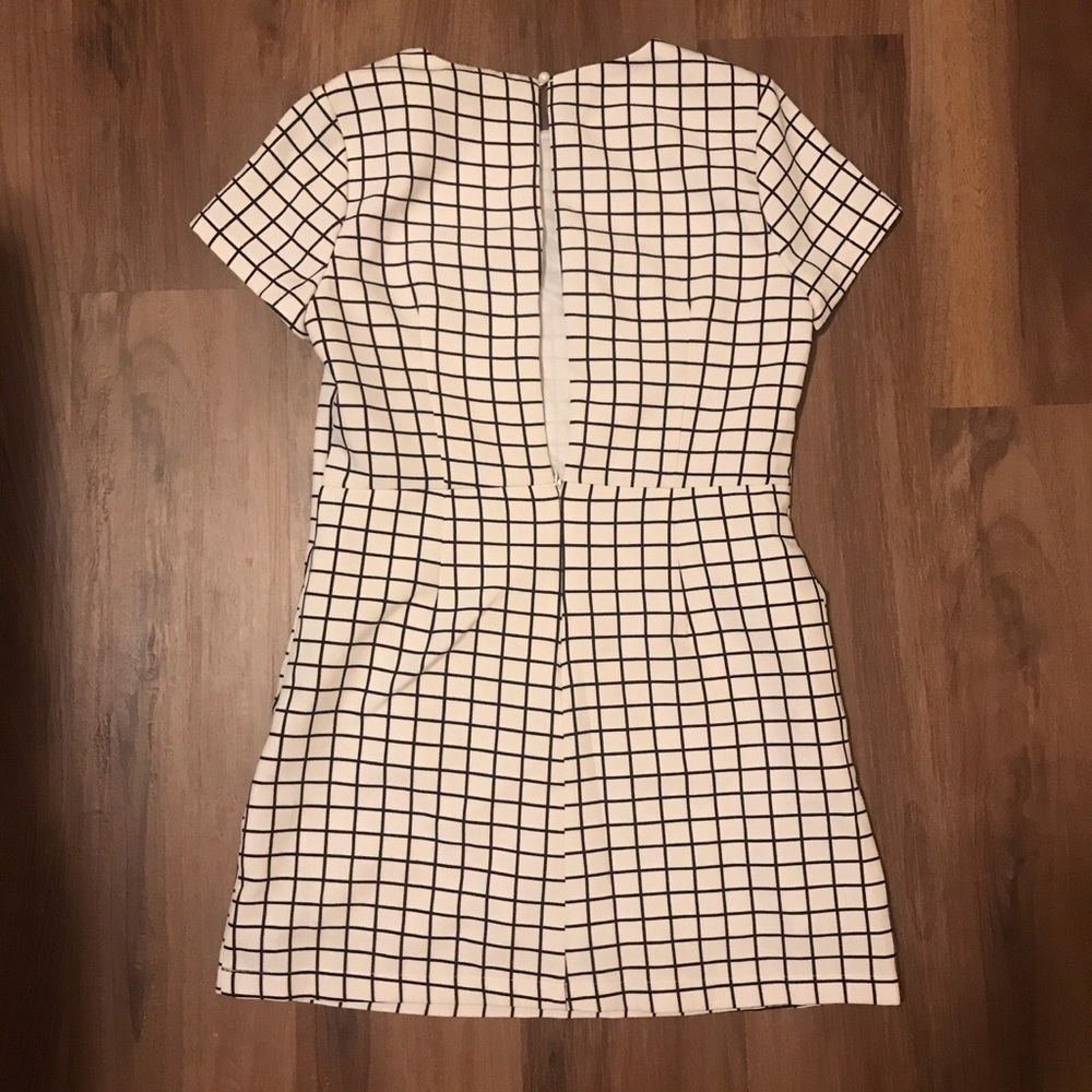 Lulu’s White Windowpane Pattern Dress - image 2